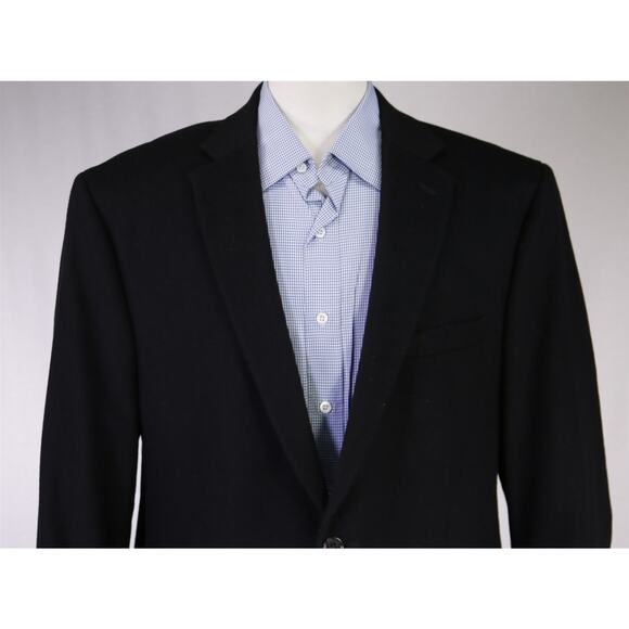 Lauren Ralph Lauren Mens Black Wool Silk Cashmere Flannel Blazer Jacket 46R - Picture 3 of 8
